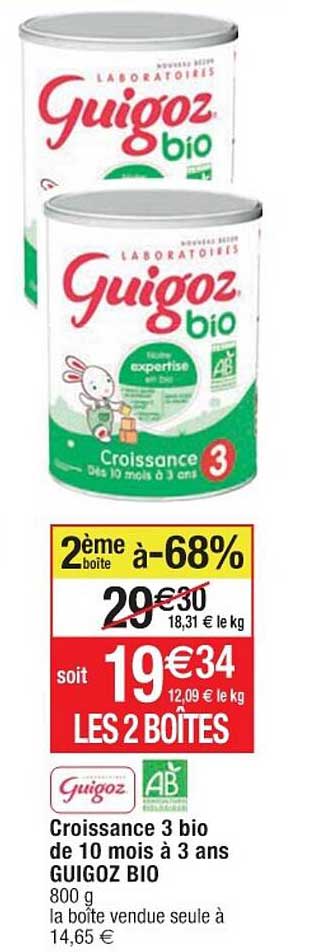 Croissance 3 Bio De 10 Mois à 3 Ans Guigoz Bio