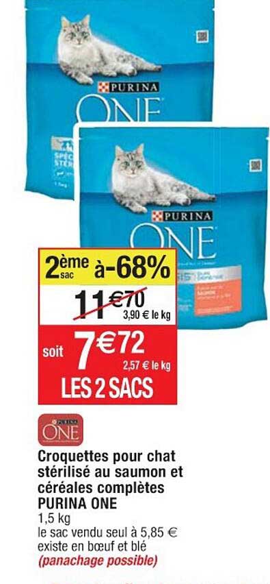 Croquettes Pour Chat Stérilisé Au Saumon Et Céréales Complètes Purina One