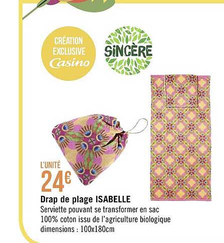drap de plage isabelle