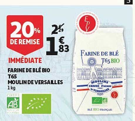 Farine De Blé Bio T65 Moulin De Versailles