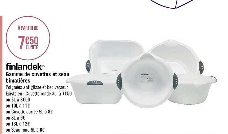 finlandek gamme de cuvettes et seau bimatières