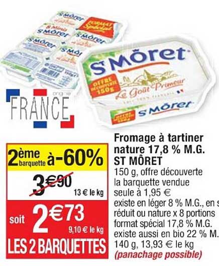 fromage à tartiner nature 17.8% mg st môret