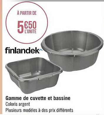 gamme de cuvette et bassine finlandek