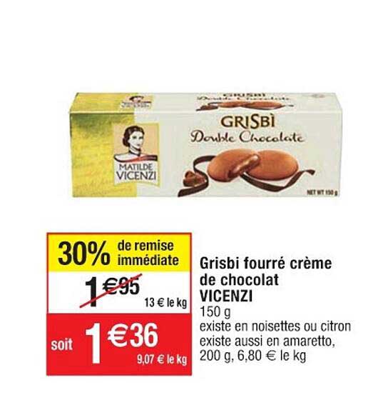 Grisbi Fourré Crème De Chocolat Vicenzi