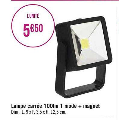 lampe carrée 100lm 1 mode + magnet