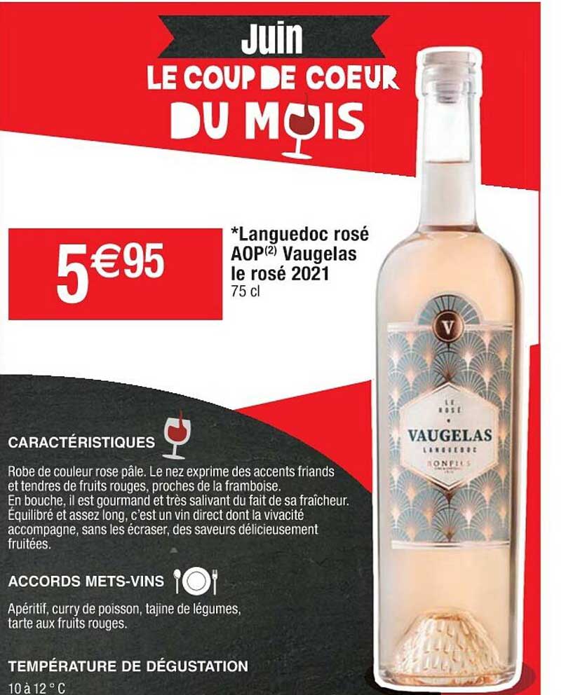 languedoc rosé aop vaugelas le rosé 2021