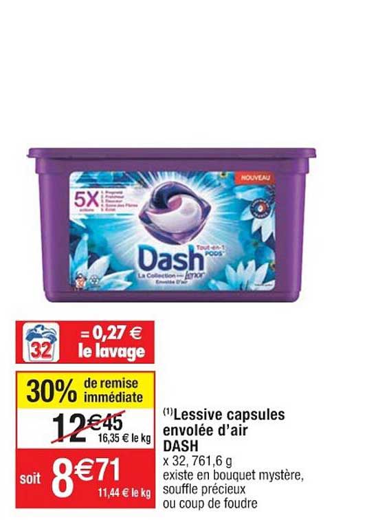 lessive capsules envolée d'air dash
