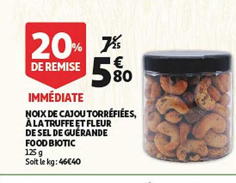 noix de cajou torréfiées à la truffe et fleur de sel de guérande  food biotic