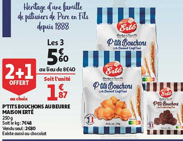 p'tits bouchons au beurre maison erté