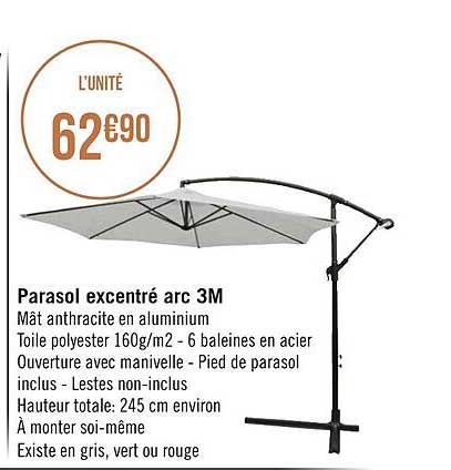 parasol excentré arc 3m