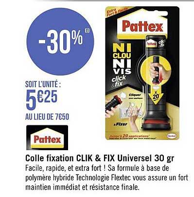 pattex colle fixation click & fix universal