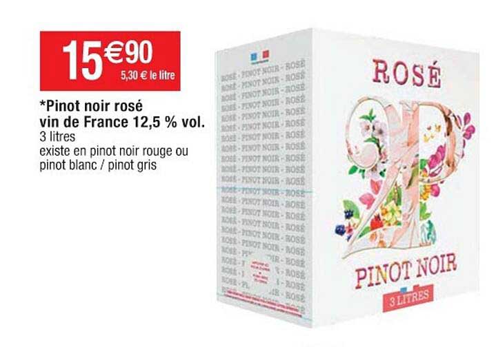 pinot noir rosé vin de france 12.5% vol