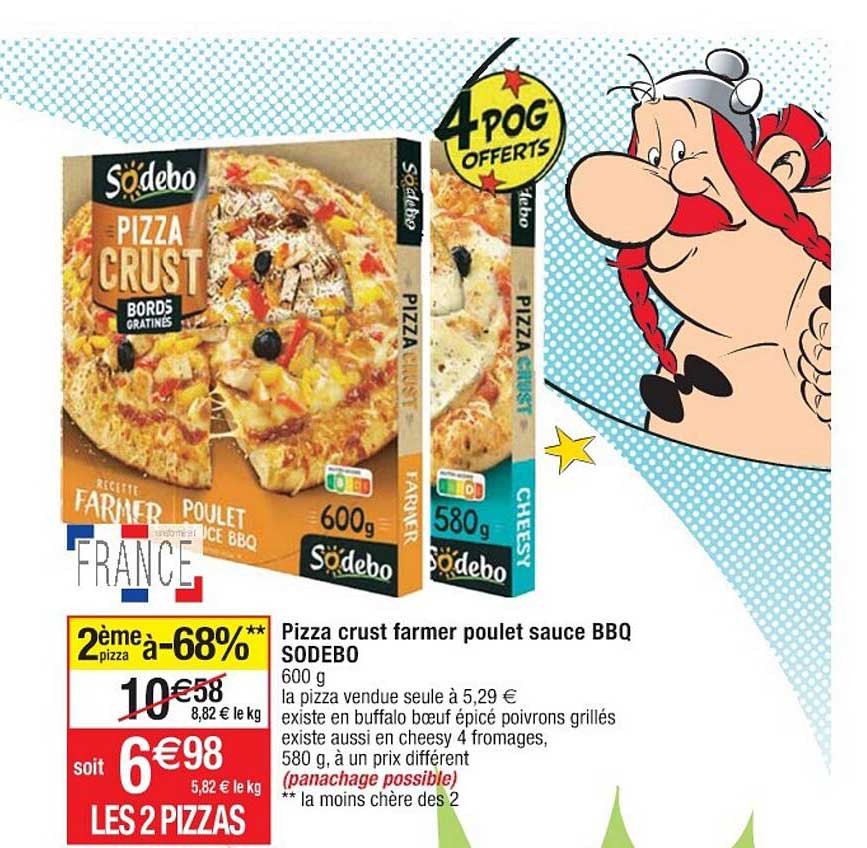 pizza crust farmer poulet sauce bbq sodebo