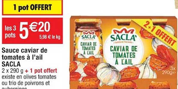 sauce caviar de tomates à l'ail sacla