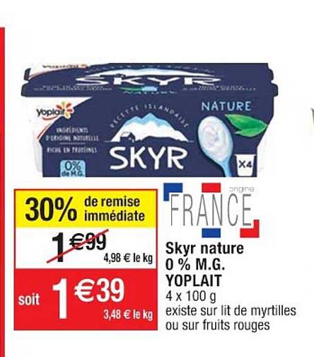 Skyr Nature 0% Mg Yoplait