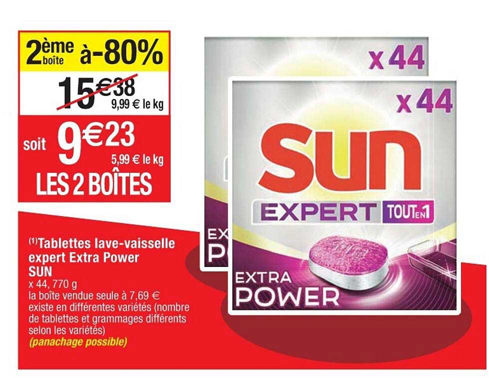 tablettes lave-vaisselle expert extra power sun