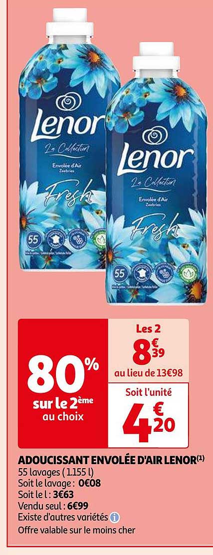 adoucissant envolée d'air lenor