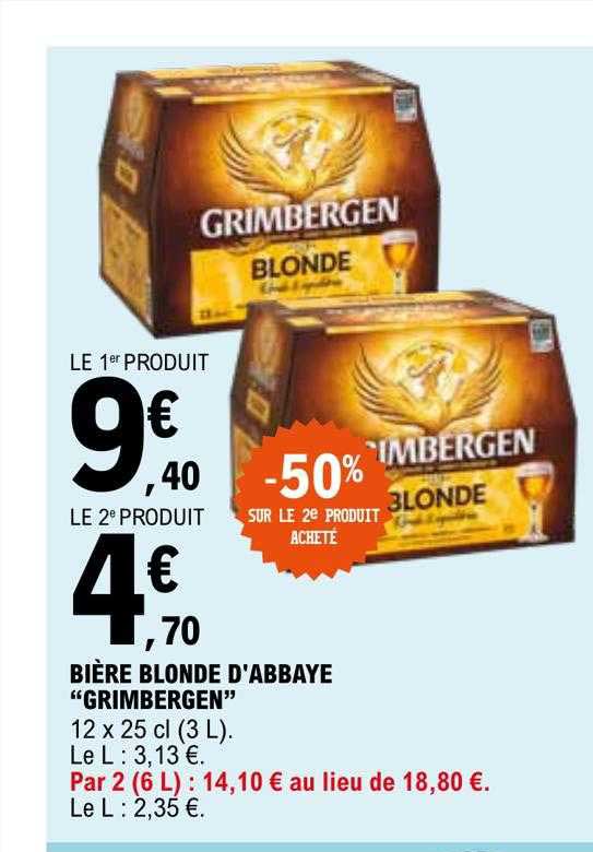 Bière Blonde D'abbaye "grimbergen"