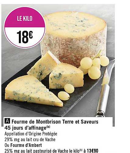 fourme de montbrison terre et saveurs 45 jours d'affinage ou fourme d'ambert