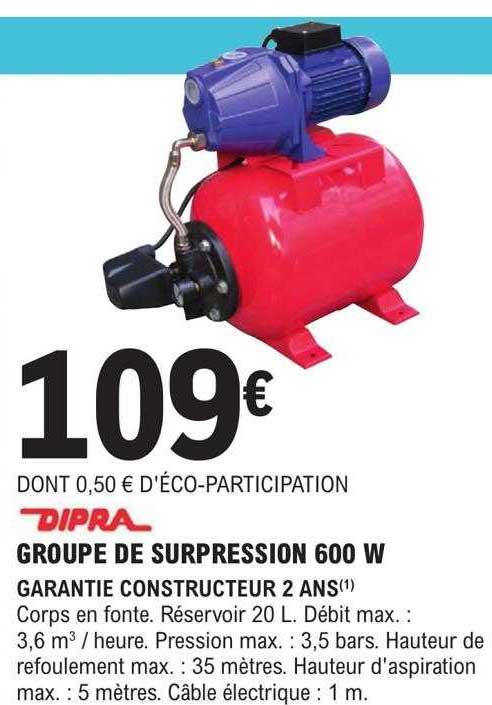 groupe de surpression 600w dipra