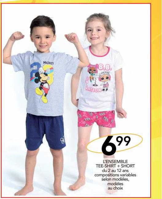 l'ensemble tee-shirt + short