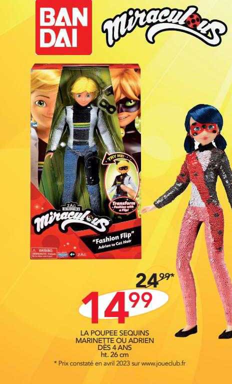 la poupée sequins marinette ou adrien dès 4 ans