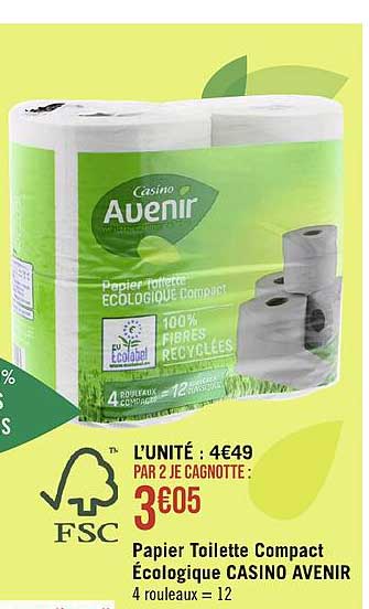 papier toilette compact écologique casino avenir