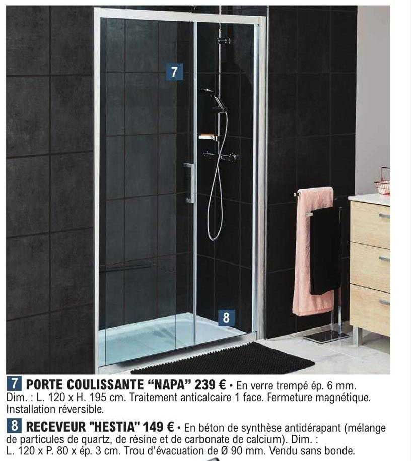 Porte Coulissante "napa", Receveur "hestia"