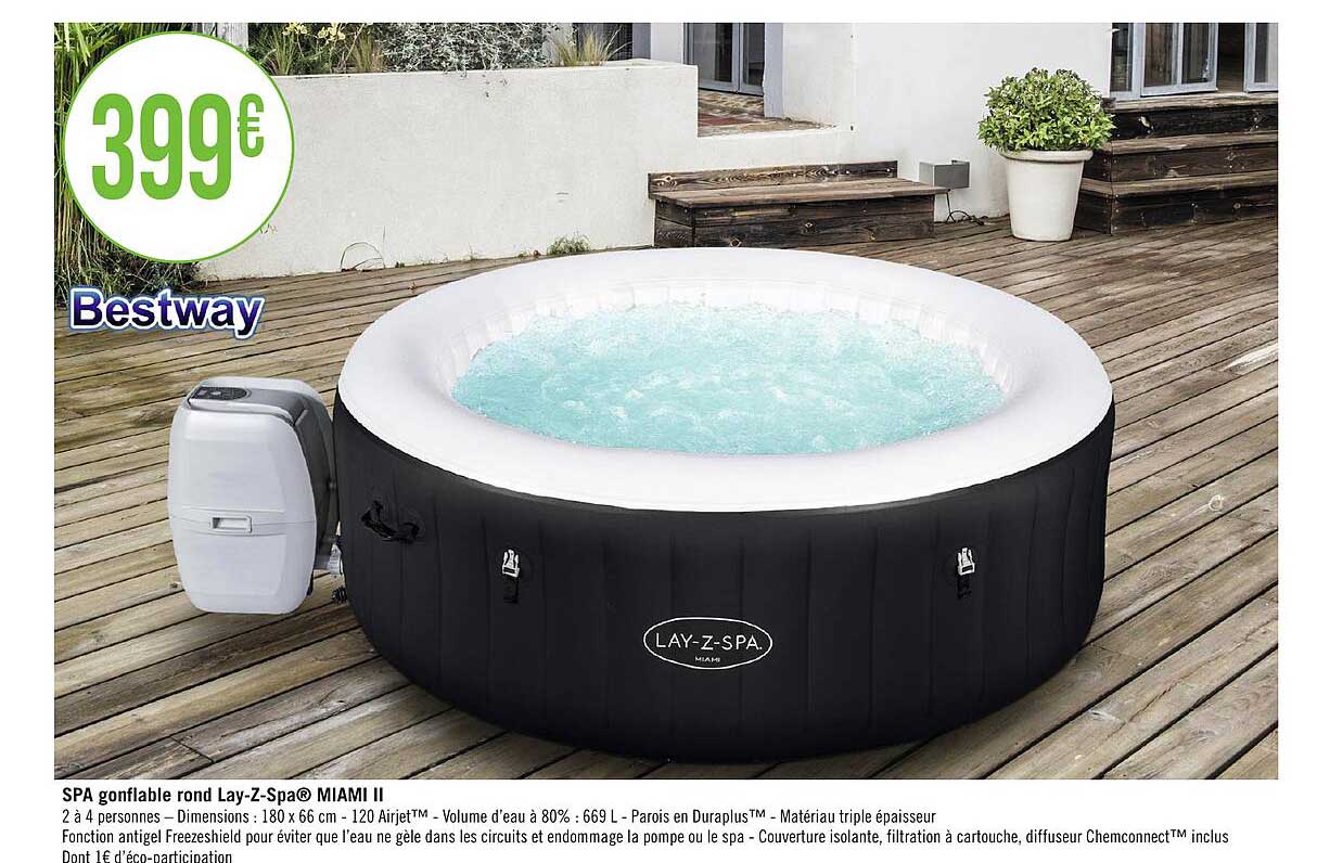 spa gonflable rond lay-z-spa miami II bestway