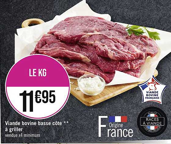 viande bovine basse côte**à griller