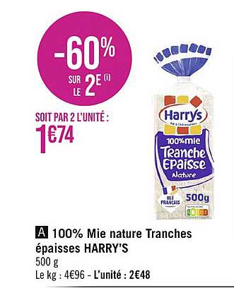 100% mie nature tranches épaisses harry's