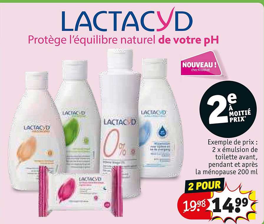 2 x  émulsion de toilette avant, pendant et après la ménopause 200ml