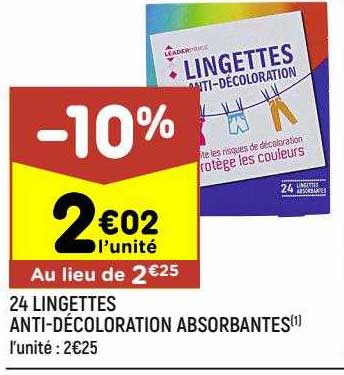 24 lingettes anti-décoloration absorbantes