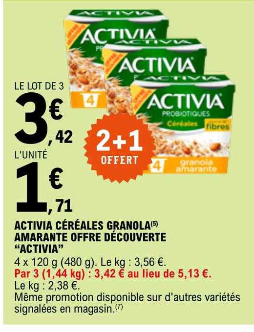 Activia Céréales Granola Amarante Offre Découverte "activia"