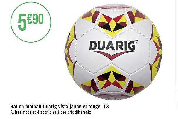 ballon football duarig vista jaune et rouge t3