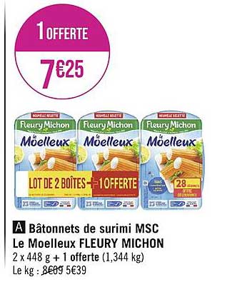 bâtonnets de surimi msc le moelleux fleury michon