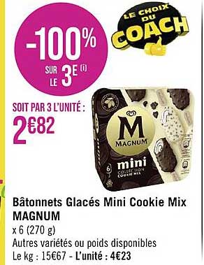 Bâtonnets Glacés Mini Cookie Mix Magnum