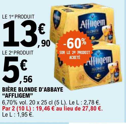 Bière Blonde D'abbaye "affligem"