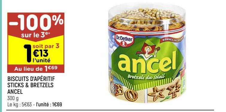 biscuits d'apéritif sticks & bretzels ancel