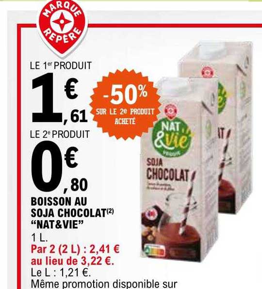 boisson au soja chocolat "nat & vie"
