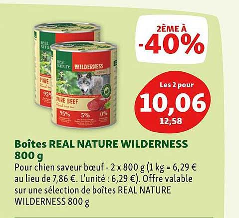 boîtes real nature wilderness 800 g