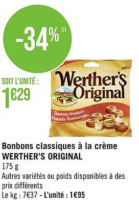 bonbons classiques à la crème werther's original
