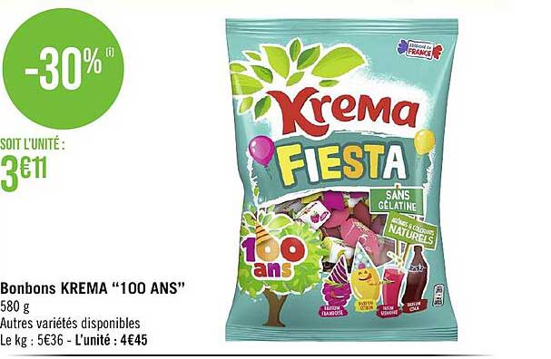 bonbons krema "100 ans"