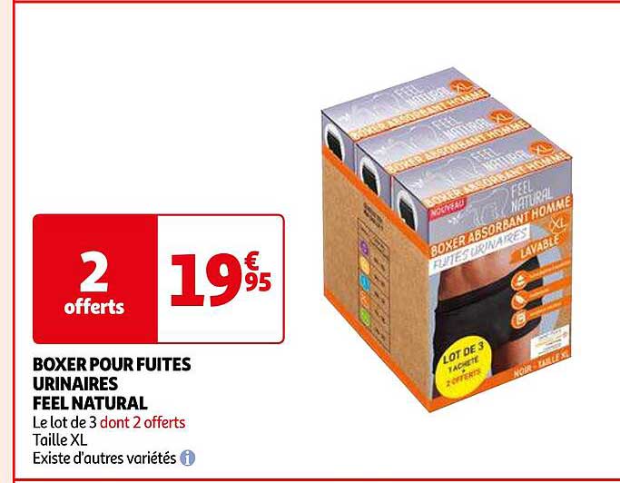 boxer pour fuites urinaires feel natural