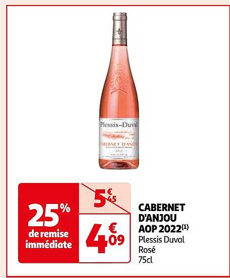 cabernet d'anjou aop 2022 plessis duval rosé