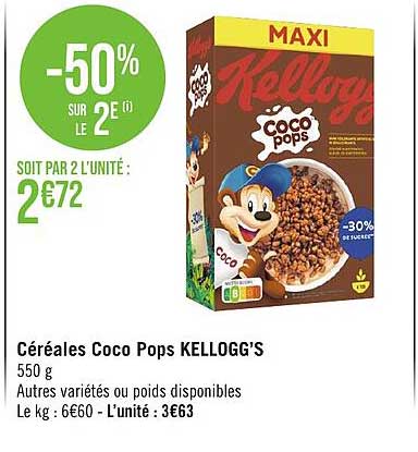 Céréales Coco Pops Kellogg's