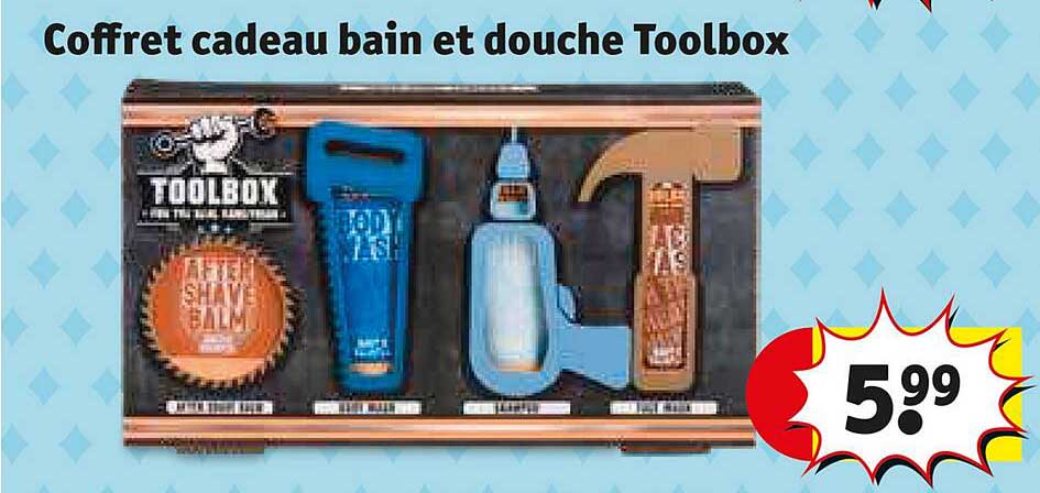 coffret cadeau bain et douche toolbox