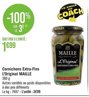 cornichons extra-fins l'original maille