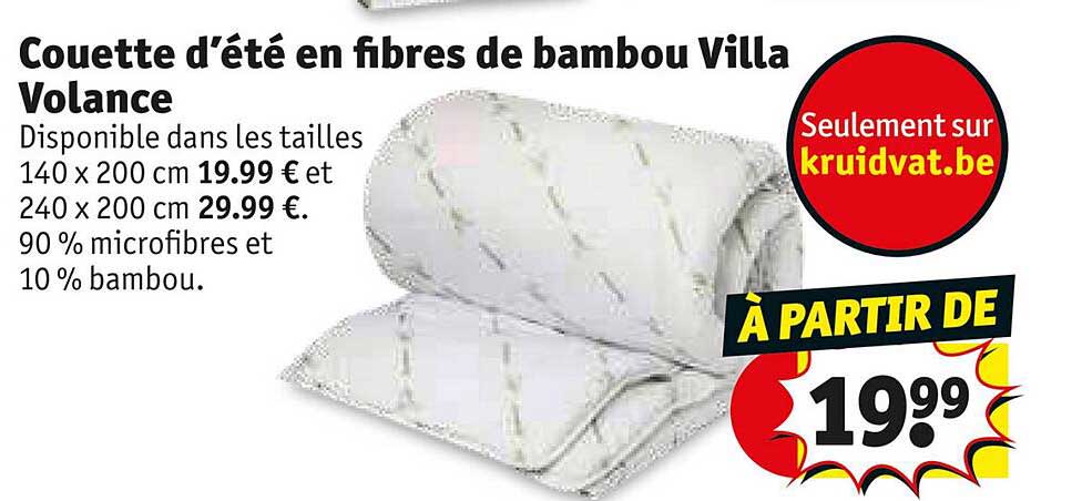 couette d'été en fibres de bambou villa volance