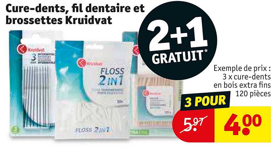 cure-dents, fil dentaire et brossettes kruidvat